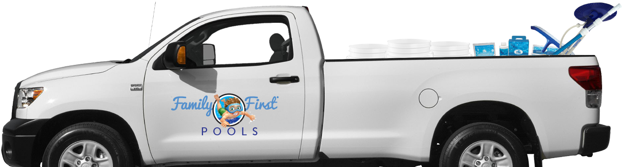 Family First Pools Pool Service Truck